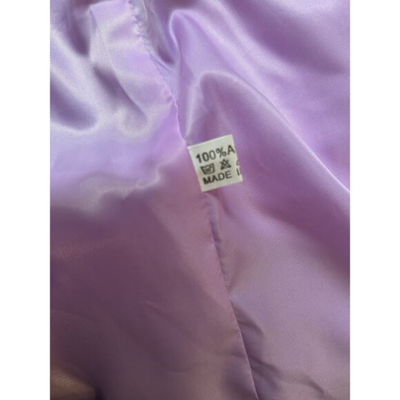 Mongolian Sheepskin Faux Fur Coat Jacket Lilac Lavender Purple Size S/Medium - Picture 10 of 11